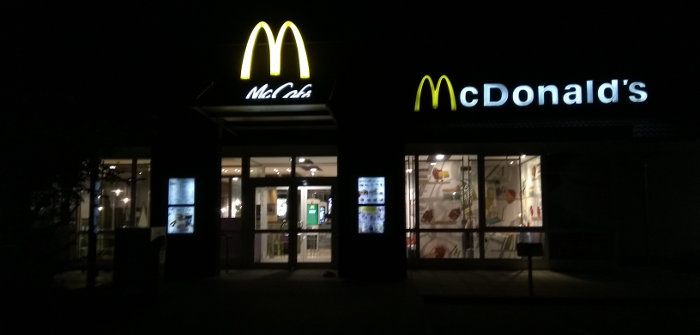 a German McDonald's subsidiary in the dark
